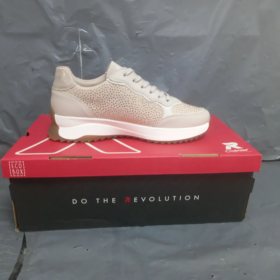 RIEKER SPARKLY TRAINERS ROSE GOLD SIZE 4