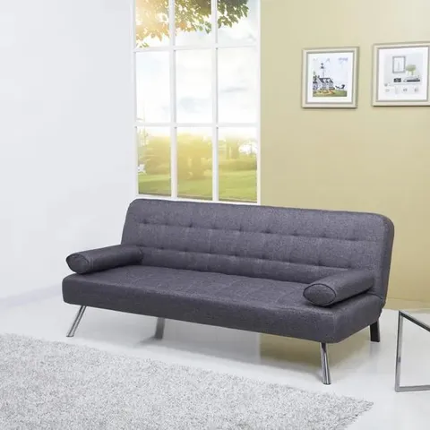 BOXED TOBI FABRIC DOUBLE SOFA BED - PEBBLE GREY (1 BOX)