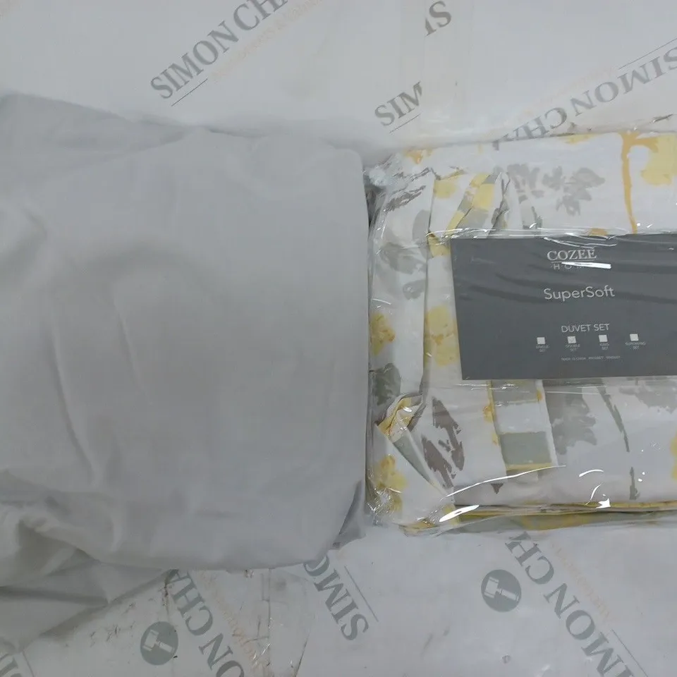 COZEE HOME SUPERSOFT DUVET SET YELLOW/GREY DOUBLE
