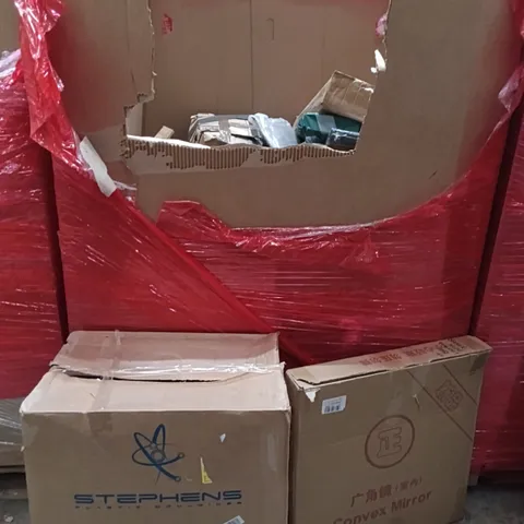 PALLET OF ASSORTED HOUSEHOLD GOODS AND PRODUCTS TO INCLUDE; PLASTIC MOULDING,CONVEX MIRROR,CLOUD PLAY MATT