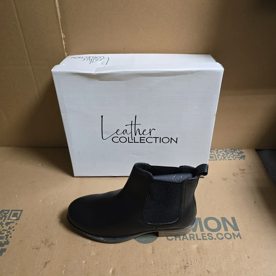 LEATHER COLLECTION BLACK CHELSEA ANKLE BOOT – UK SIZE 4