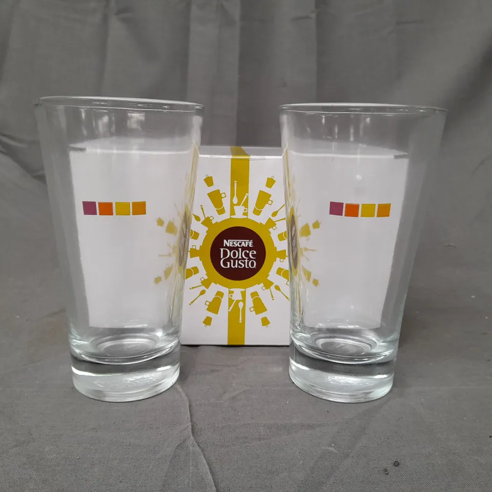 2 BOXED SETS OF 2 NESCAFÉ DOLCE GUSTO COLD DRINKS GLASSES - COLLECTION ONLY