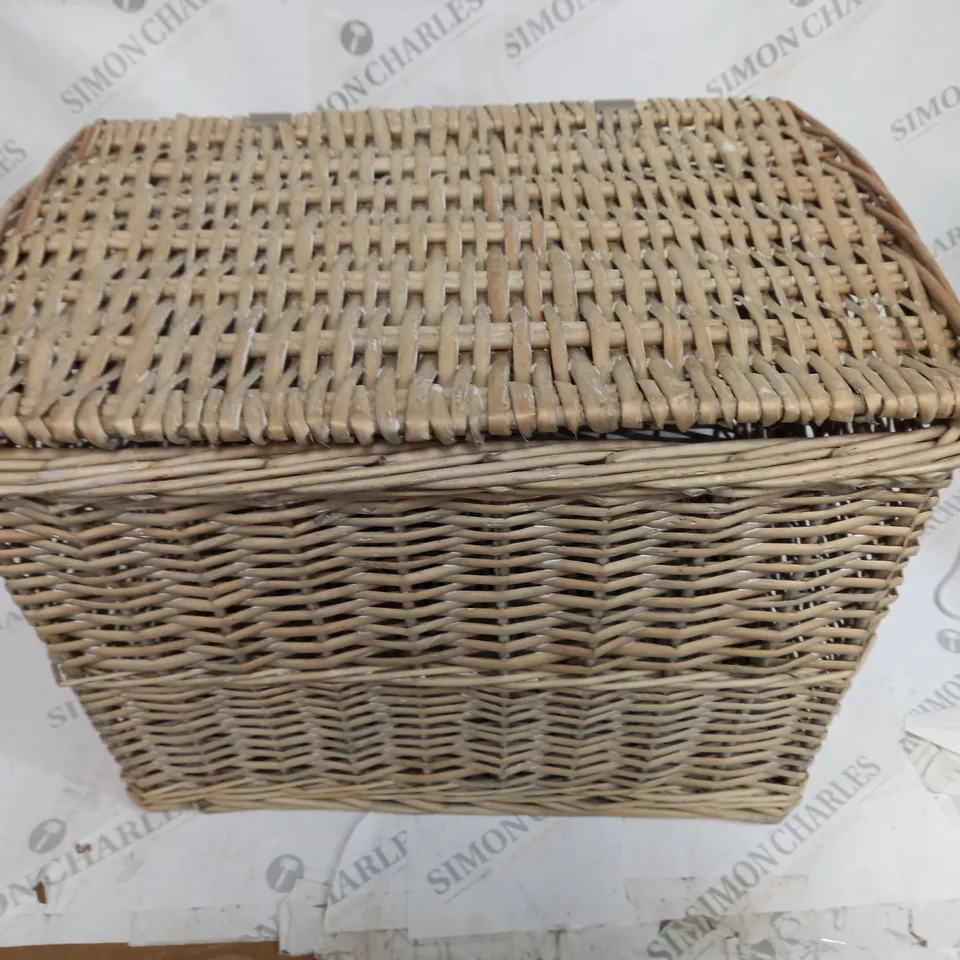 JOHN LEWIS WICKER STORAGE BASKET - APPROX. 50X40X35CM