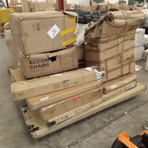PALLET OF ASSORTED INCOMPLETE FURNITURE PARTS AND PIECES