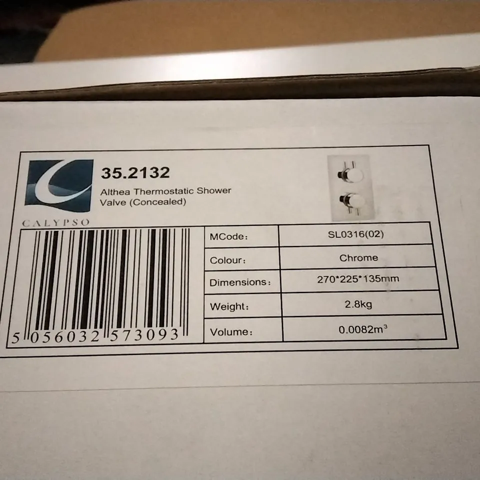 BOXED AS NEW CALYPSO ALTHEA THERMOSTATIC SHOWER VALVE IN CHROME
