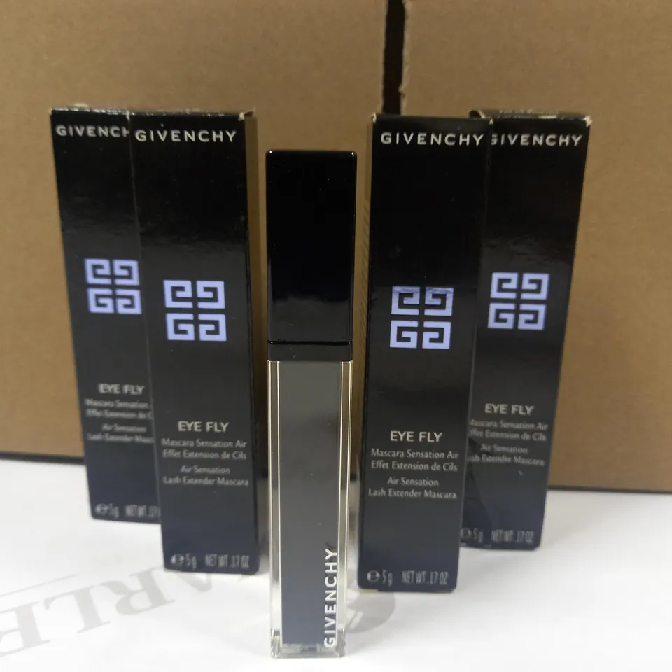LOT OF 5 X 5G GIVENCHY EYE FLY AIR SENSATION LASH EXTENDER MASCARA IN VARIOUS COLOURS