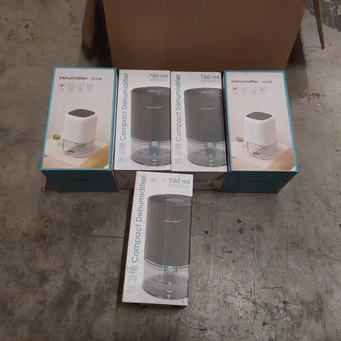 BOX CONTAINING 5x BOXED COMPACT DEHUMIDIFIERS 
