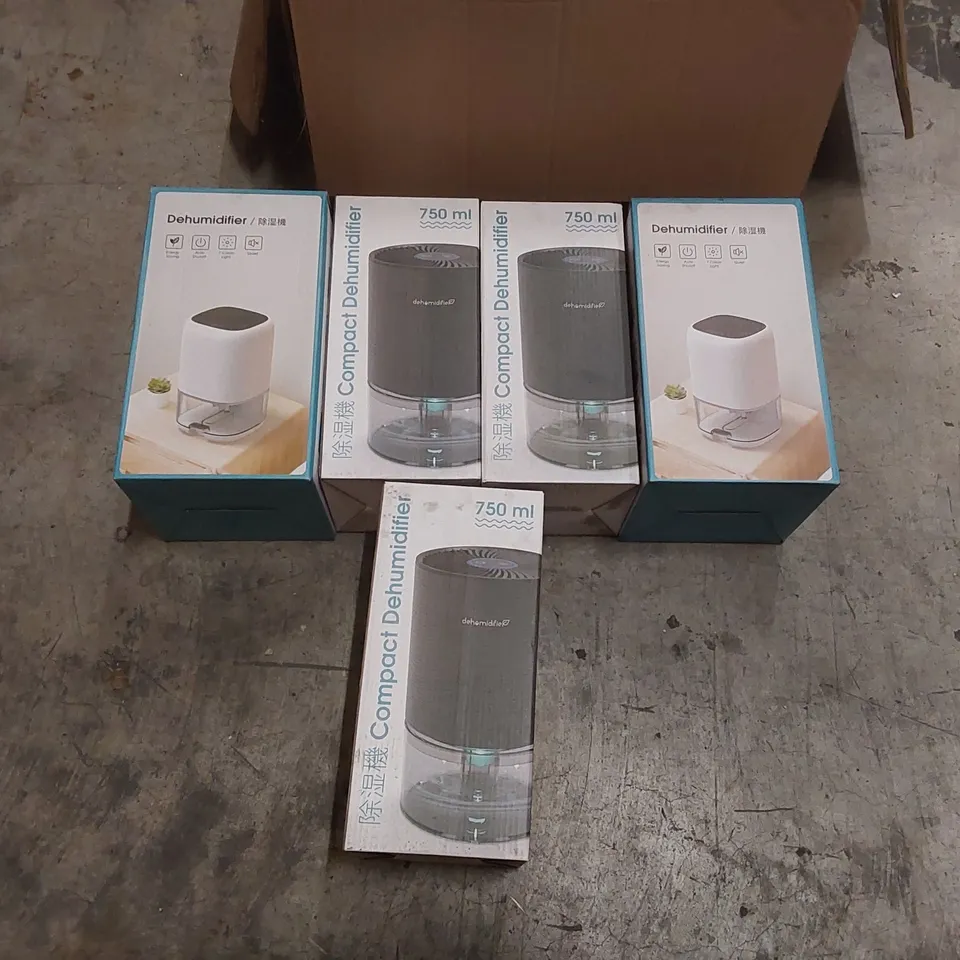 BOX CONTAINING 5x BOXED COMPACT DEHUMIDIFIERS 