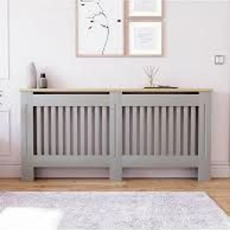 BOXED LASSIC VIDA DESIGNS ARLINGTON RADIATOR COVER, EXTRA LARGE - OLIVE GREY (1 BOX)