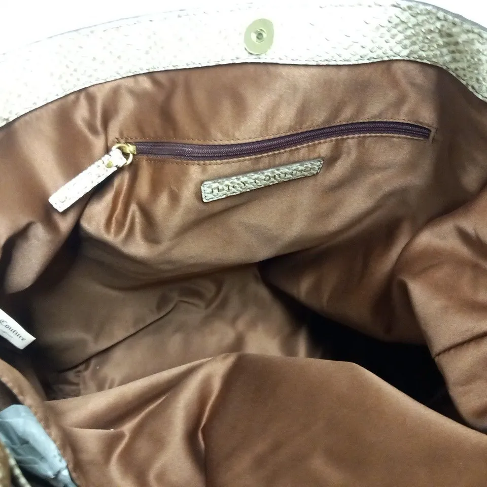 JUICY COUTURE PAIGE SLIM TOTE NATURAL SNAKE BAG