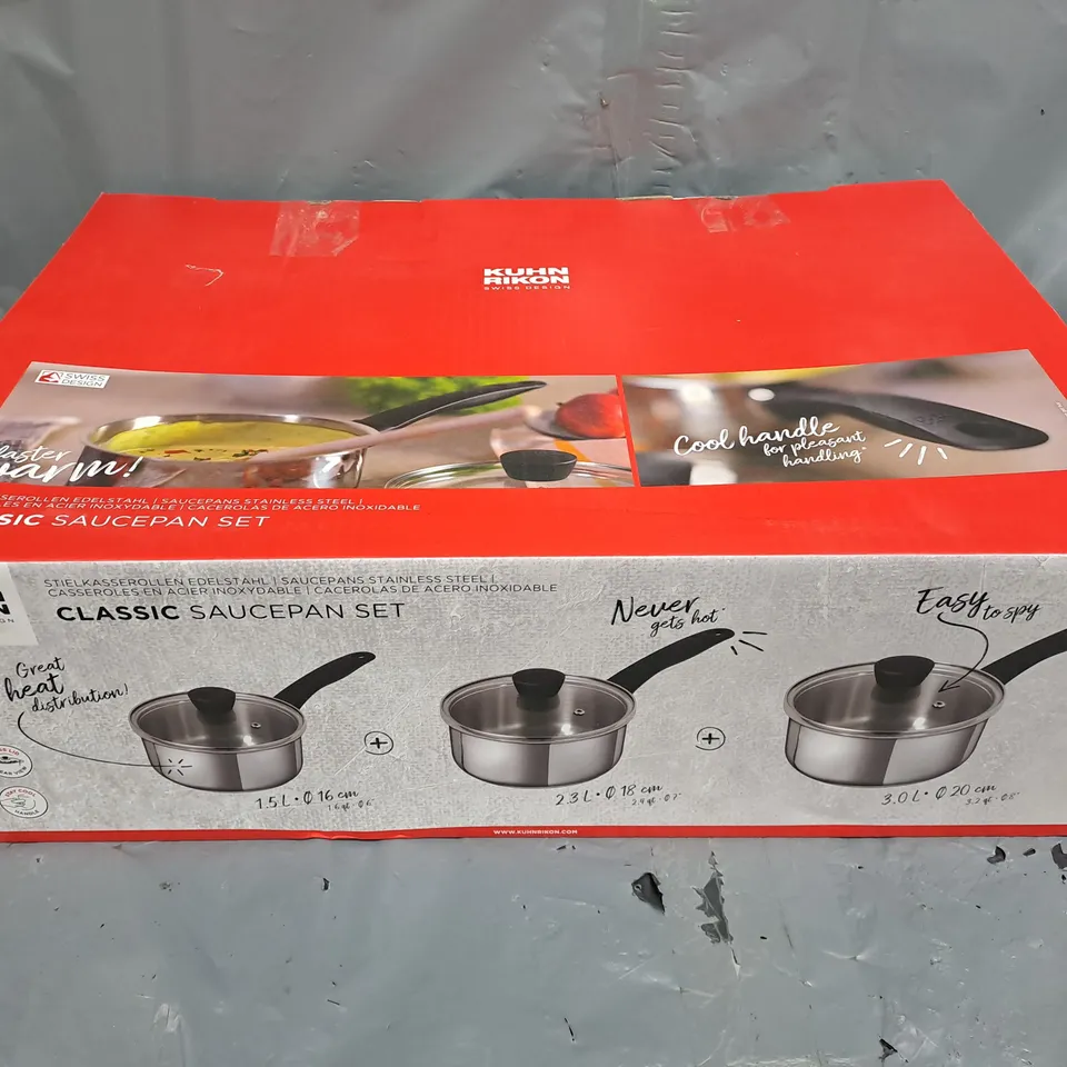 BOXED KUHN RIKON CLASSIC SAUCEPAN SET 