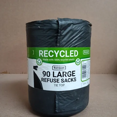 BANQUET 90 LARGE TIE-TOP REFUSE SACKS – RECYCLED (BULK PACK)