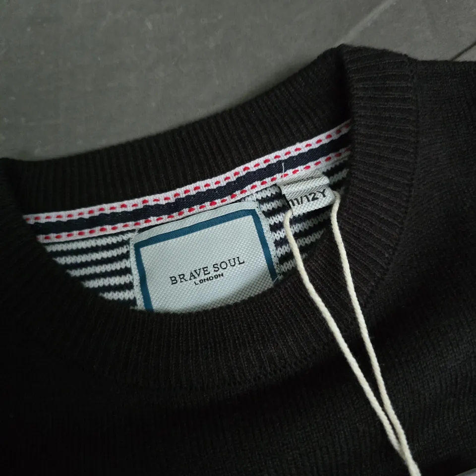 BRAVE SOUL LONDON BLACK KNIT JUMPER – KIDS UK 11-12 (11/12)