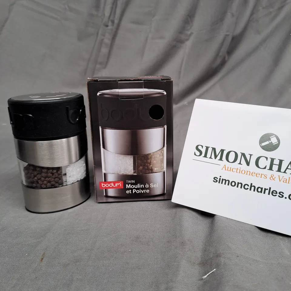 BOXED BODUM TWIN SALT & PEPPER GRINDER 
