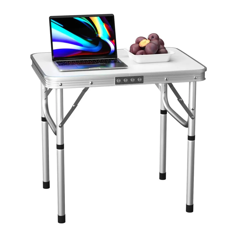 BOXED 60cm RECTANGULAR ADJUSTABLE FOLDING TABLE (1 BOX)