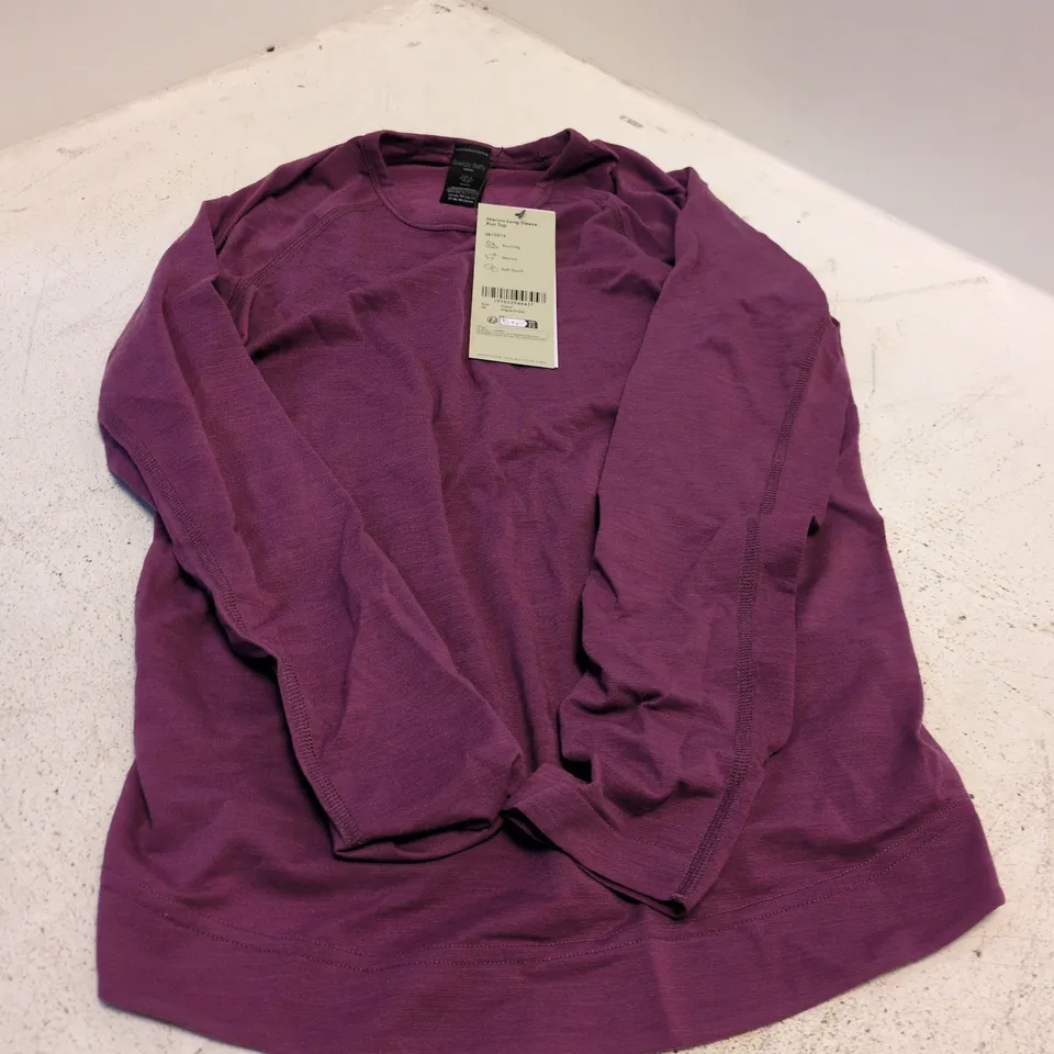 SWEATY BETTY MERINO LONG SLEEVE RUN TOP – ARGYLE PURPLE, XS