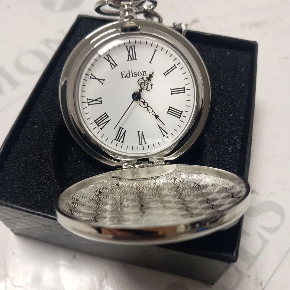 MENS EDISON POCKET WATCH WITH CHAIN – BRAND NEW IN BOX