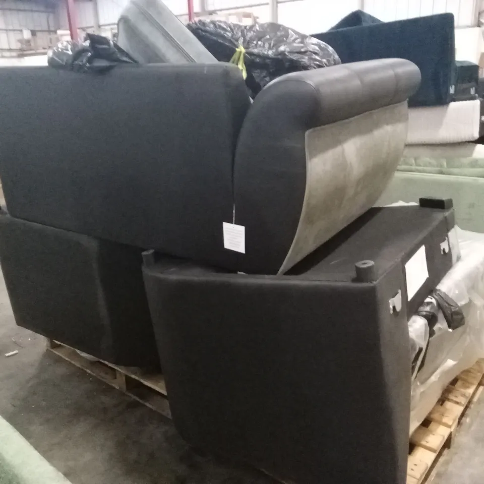 PALLET OF ASSORTED INCOMPLETE DESIGNER SOFA PARTS AND PIECES 