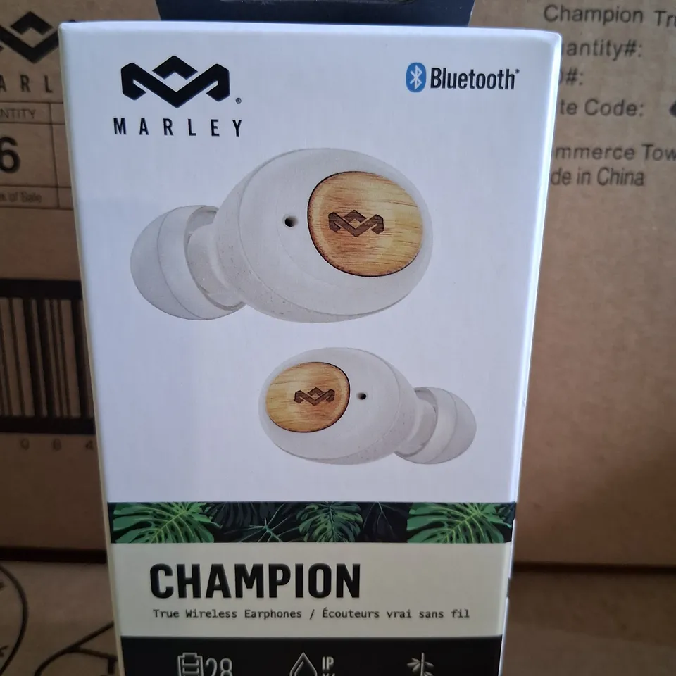 SIX BRAND NEW BOXED HOUSE OF MARLEY CHAMPION WIRELESS BLUETOOTH EARPHONES