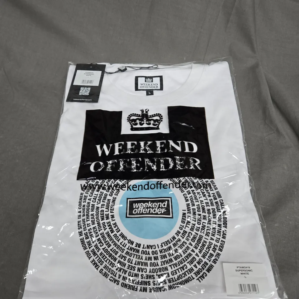 BAGGED WEEKEND OFFENDER SUPERSONIC GRAPHIC T-SHIRT SIZE L