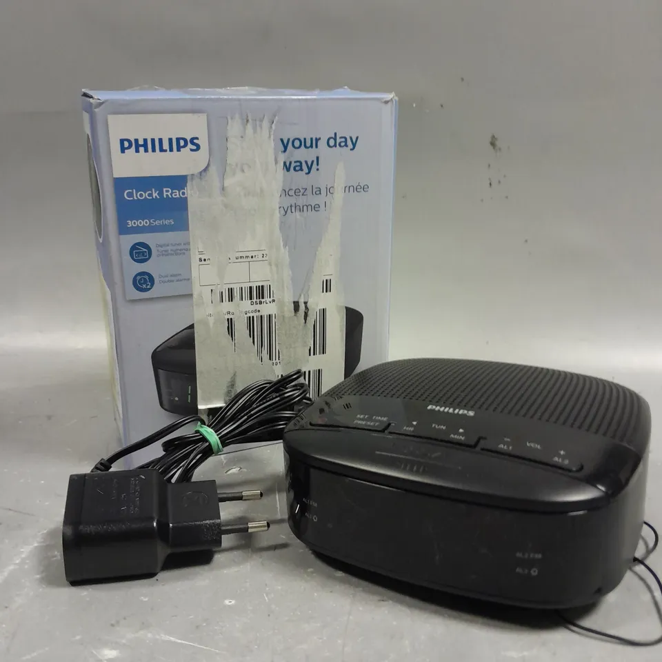 BOXED PHILIPS 3000 SERIES CLOCK RADIO 