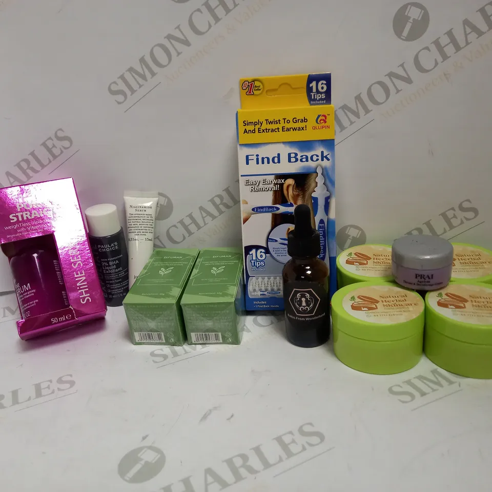 LOT OF APPROX 10 TO INCLUDE NIACINAMIDE SERUM , SHINE SERUM , ETC