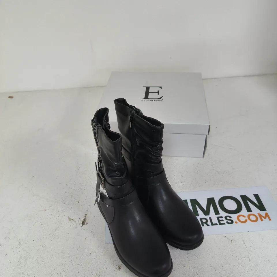E. SHOES BY EMMA CATALINA BLACK BOOTS, UK 5