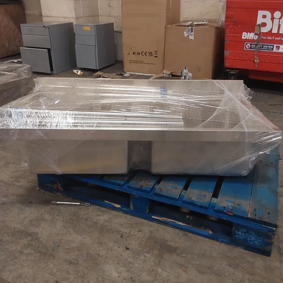 STAINLESS STEEL DOUBLE BOWL COMMERCIAL KITCHEN SINK