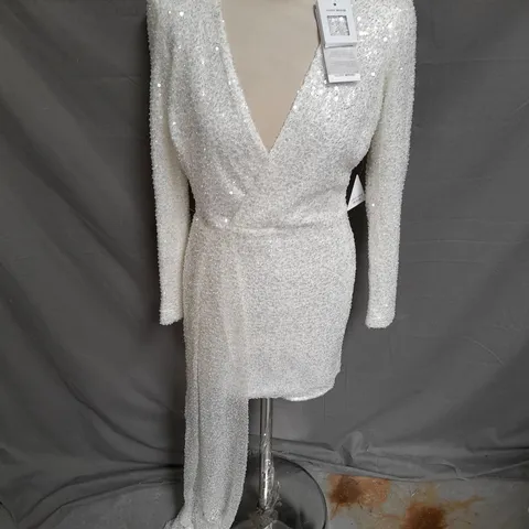 NADINE MERABI LEAH DRESS IN WHITE SIZE S/M