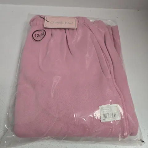 BAGGED CHARLOTTE WEST 4007 LADIES CUFF HEM JOGGERS IN PINK - SIZE 12/14
