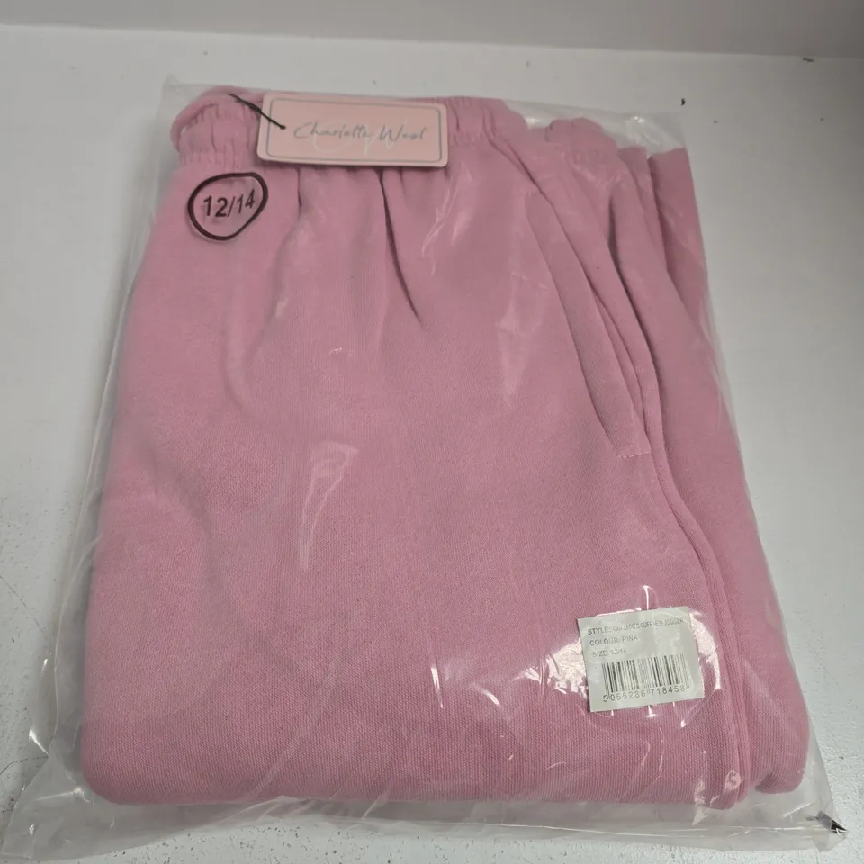BAGGED CHARLOTTE WEST 4007 LADIES CUFF HEM JOGGERS IN PINK - SIZE 12/14
