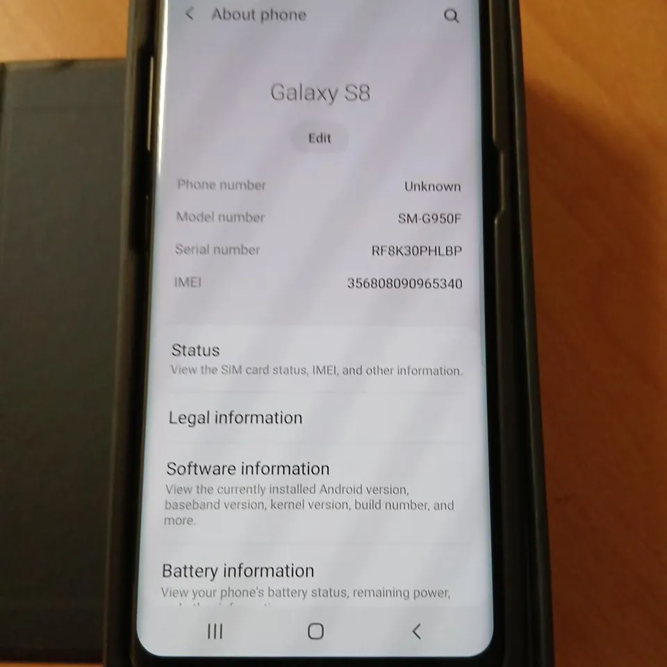 SAMSUNG GALAXY S8 SM-G950F – BLACK – BOXED