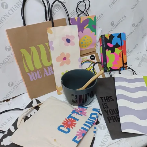 APPROXIMATELY 12 COTTON ON ITEMS INCLUDING BIRTHDAY CARDS, LARGE FOOD BOWL, A4 NOTEBOOK