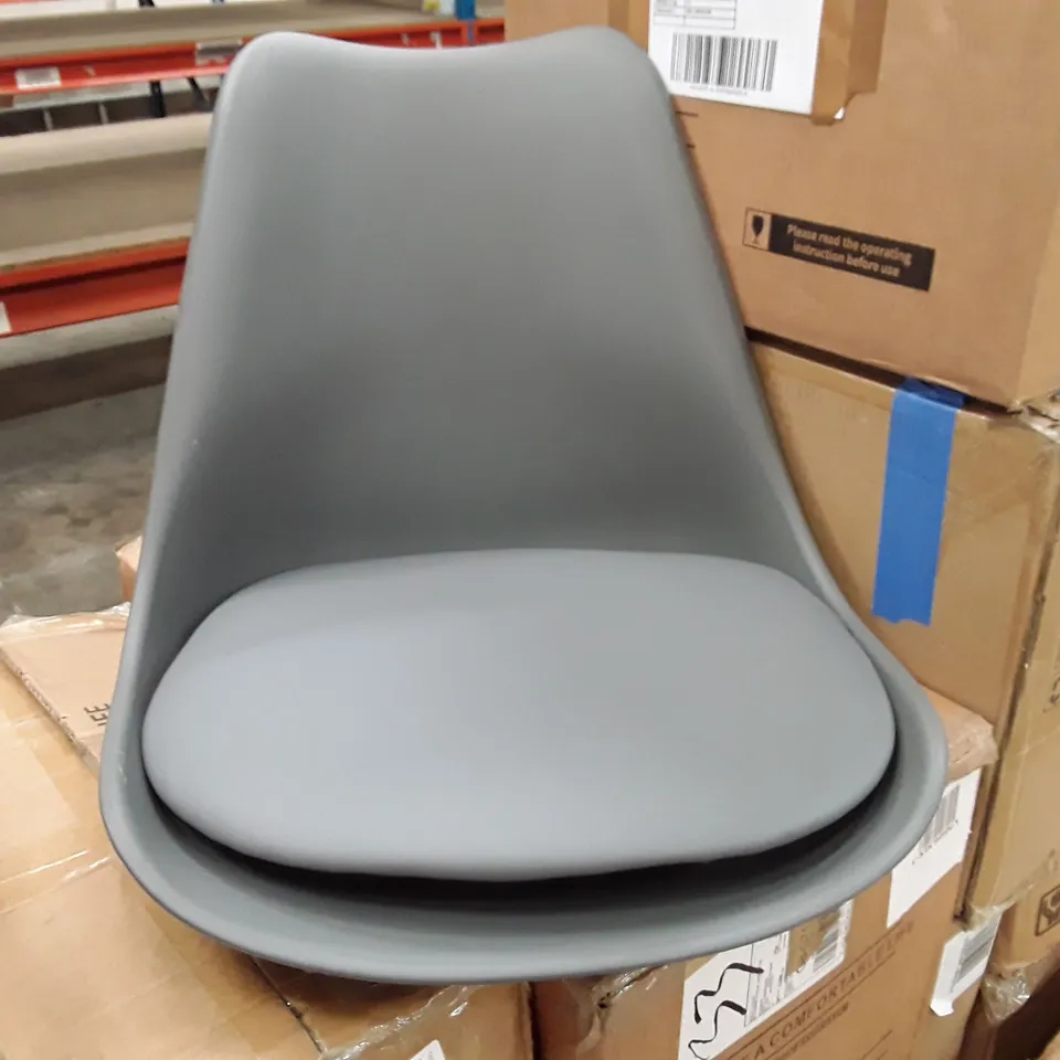 BOXED CLIPOP PAIR OF DARK GREY PLASTIC DINING CHAIRS