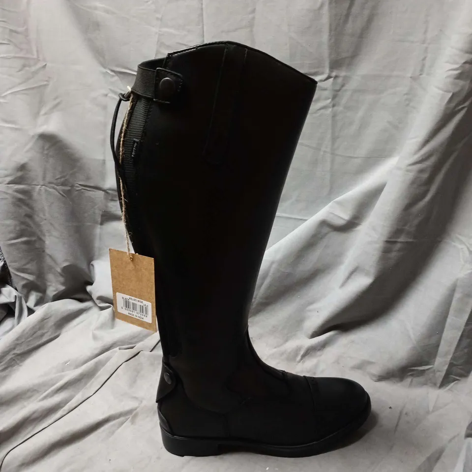 CATESBY KELSO WIDE KNEE-HIGH BLACK LEATHER RIDING BOOTS SIZE UK 6