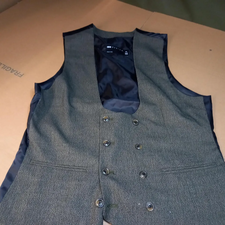 ASOS WAISTCOAT IN EARTHY GREEN - UK 40