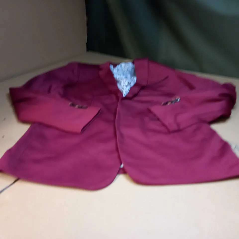 DESIGNER DEEP RED/BLACK DETAILED BLAZER