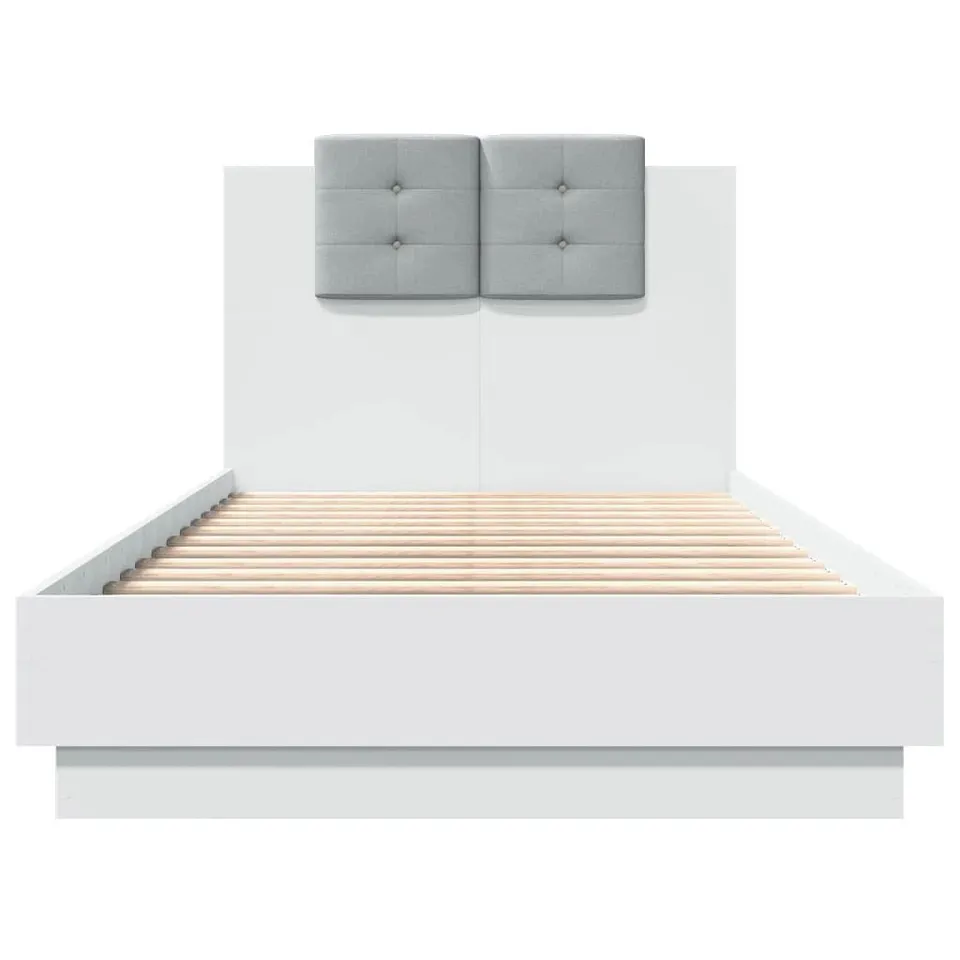 BOXED LATITUDE RUN BED FRAME WITH HEADBOARD AND LED LIGHTS WHITE (2BOXES)