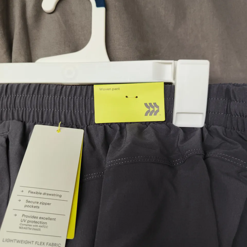 2 X ALL IN MOTION WOMEN'S WOVEN PANTS – LIGHTWEIGHT FLEX FABRIC, UK 12/14 (L) DARK GRAY