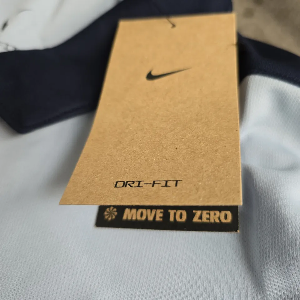 NIKE DRI-FIT POLO SHIRT – LIGHT BLUE WITH NAVY TRIM, MEN'S XL