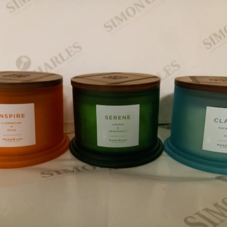 BOX OF 3 HOMEWORKX CANDLES INCLUDING CLARITY, SERENE AND INSPIRE