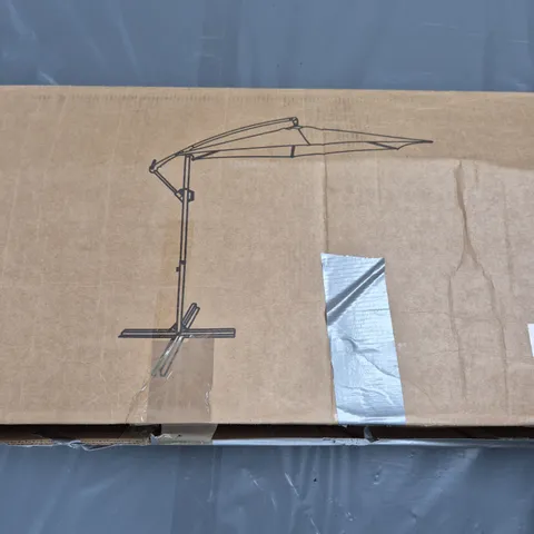 9.84 FT PATIO UMBRELLA WITH SIDE POLE IN GREEN - COLLECTION ONLY