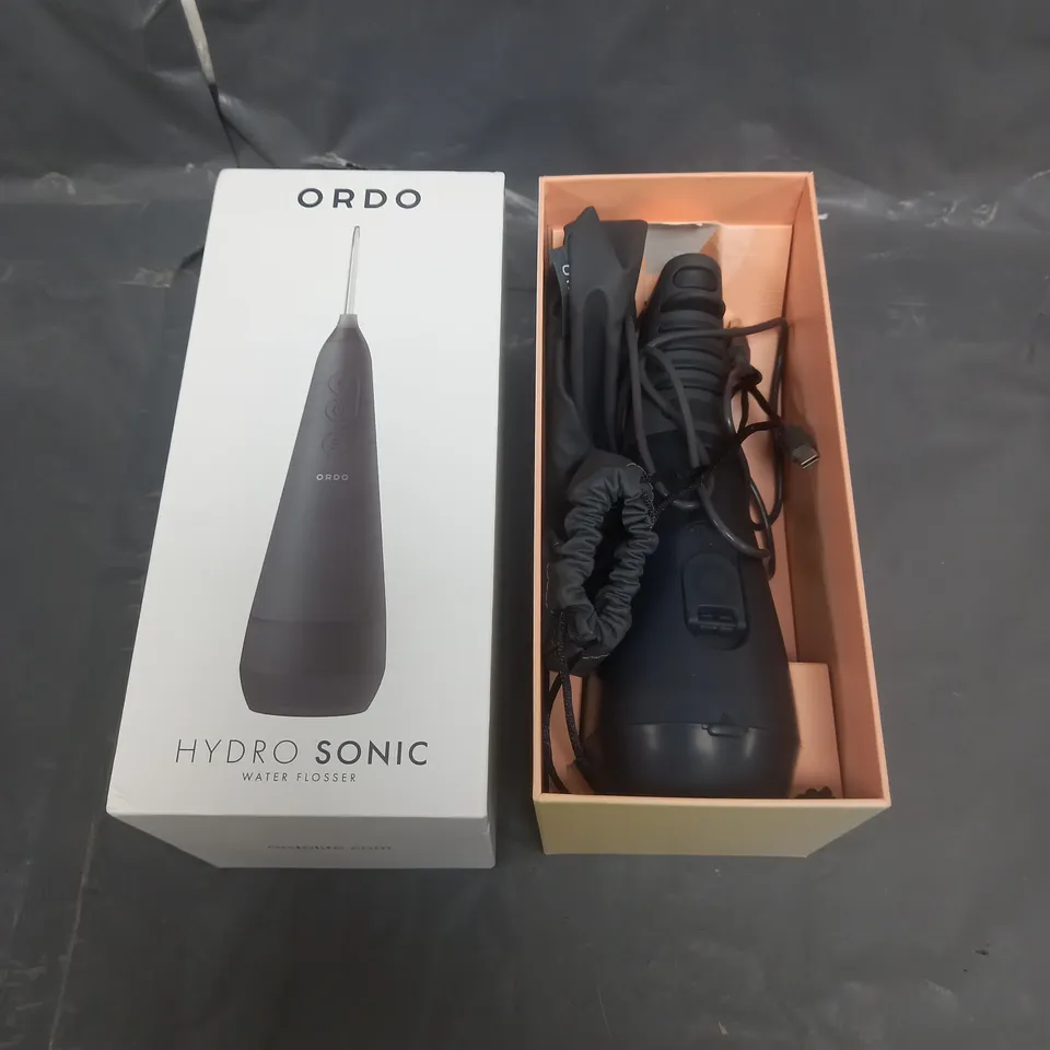 BOXED ORDO HYDRO SONIC WATER FLOSSER IN BLACK