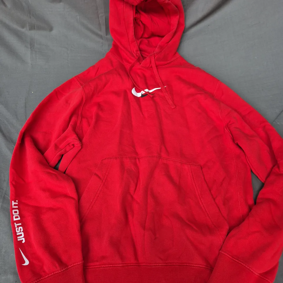 NIKE LOGO HOODIE IN RED - SMALL