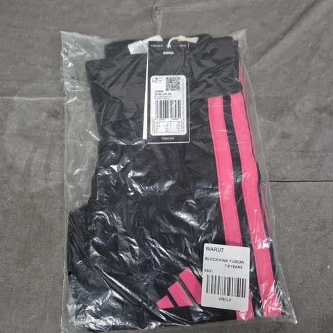 ADIDAS KIDS' 3S LEG 230 BLACK/PINK, UK 7-8 (7-8 YRS)