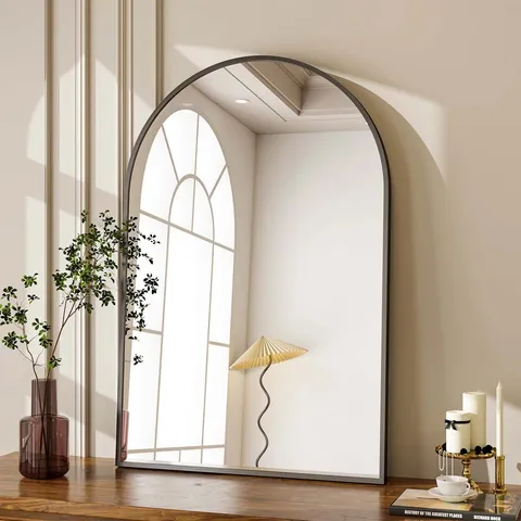 BOXED LILARAM ARCHED METAL FRAMED WALL MIRROR