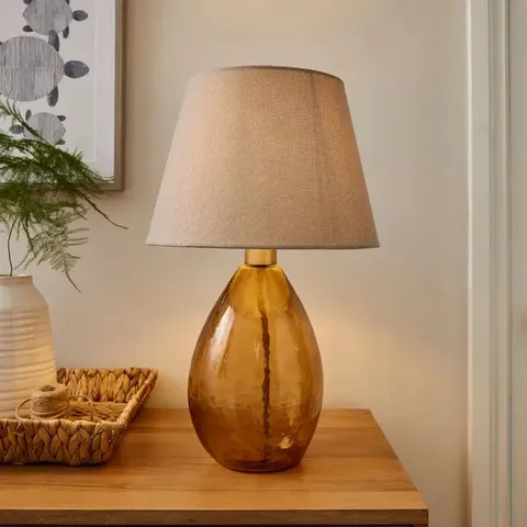 BOXED FENTRESS LARGE RECYCLED GLASS TABLE LAMP