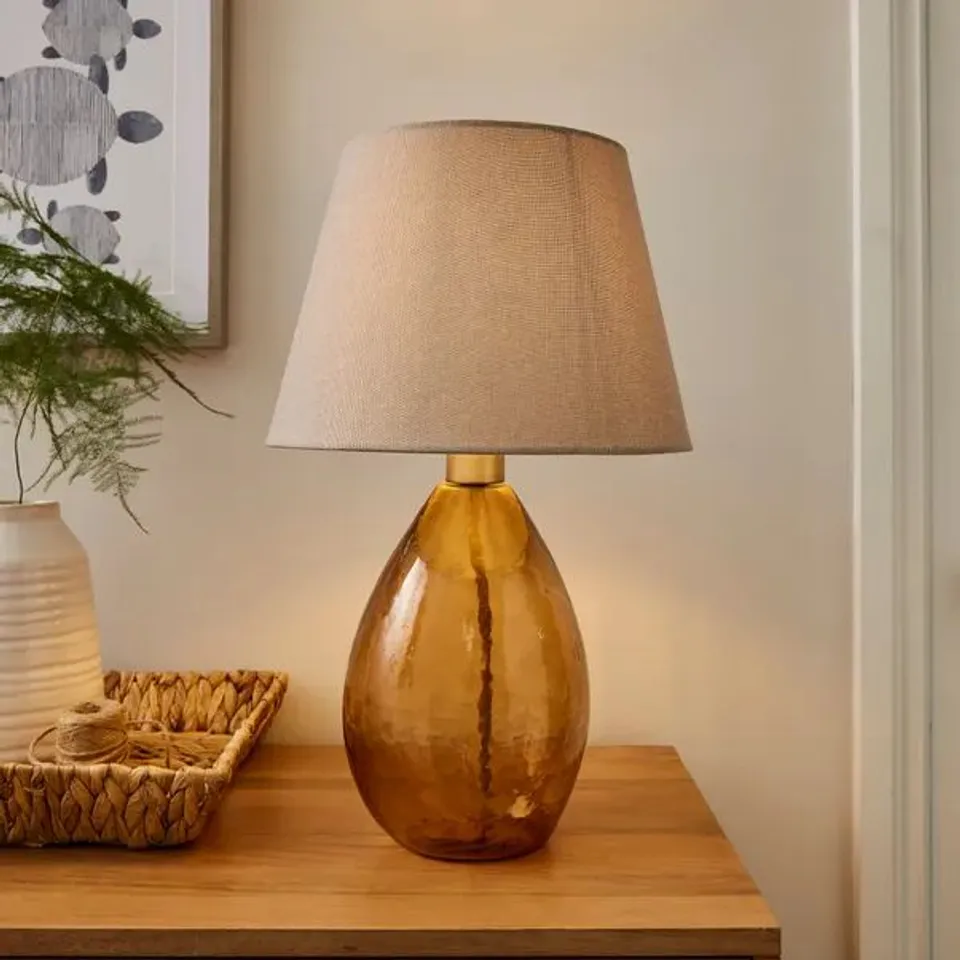 BOXED FENTRESS LARGE RECYCLED GLASS TABLE LAMP