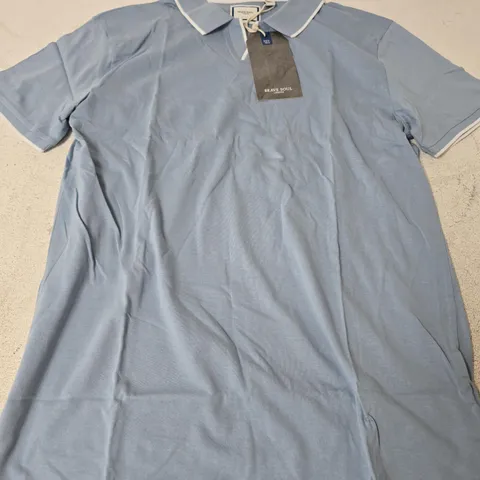 BRAVE SOUL SHIRT, STEEL BLUE/OPTIC WHITE - SIZE LARGE