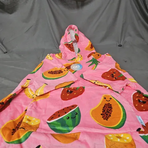 THE OODIE KIDS HOODIE – PINK FRUIT PRINT, EN SIZE 4-13